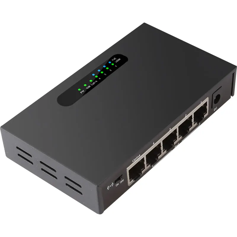 TEROW POE Switch Gigabit 5 Ports 1000Mbps Ethernet Switch POE Unmanaged Network Gigabit Switch 52V with Vlan for Wifi Router