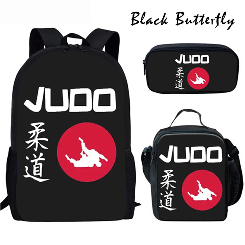 

Children Bag Judo School Bags Set Cool Print Backpack For Girls Boys Satchels Kids Bag 3-8 Years Old Aikido Chinese Kongfu