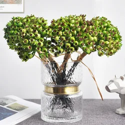 5Pcs/Bouquet Silicone Rosehip Blueberry Artificial Flower Hight Quality Fake Plant For Patry Wedding Home Hotel Table Decoration