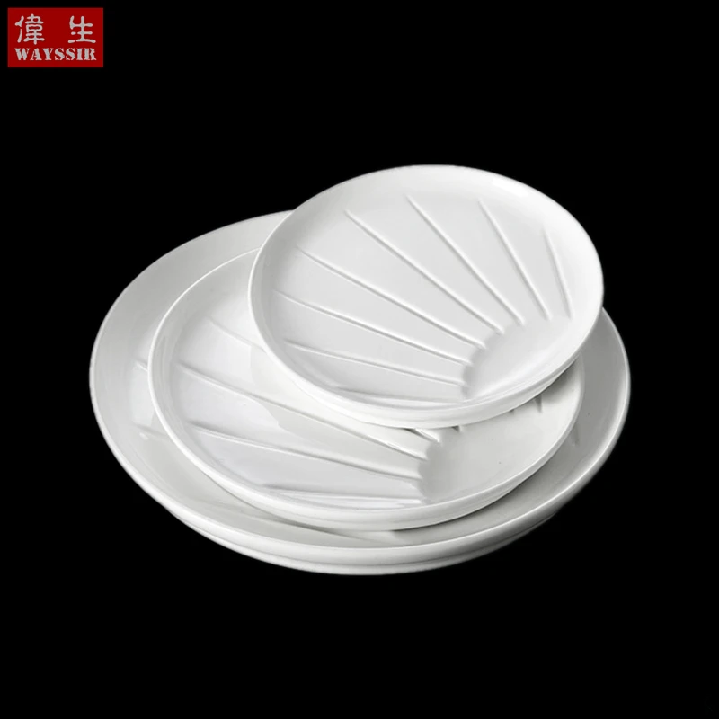 White Porcelain Restaurant Hotelware Dinner Plate, Healthy Life, Oil Filter, Round Shape, Home Use Ceramics Dish, High Quality