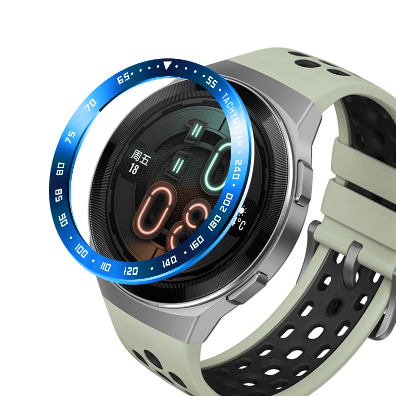 For Huawei Watch GT 2e Metal Bezel Ring Frame Case Film Glass Screen Protector Cover For Huawei Watch GT2e Stainless Steel Bezel