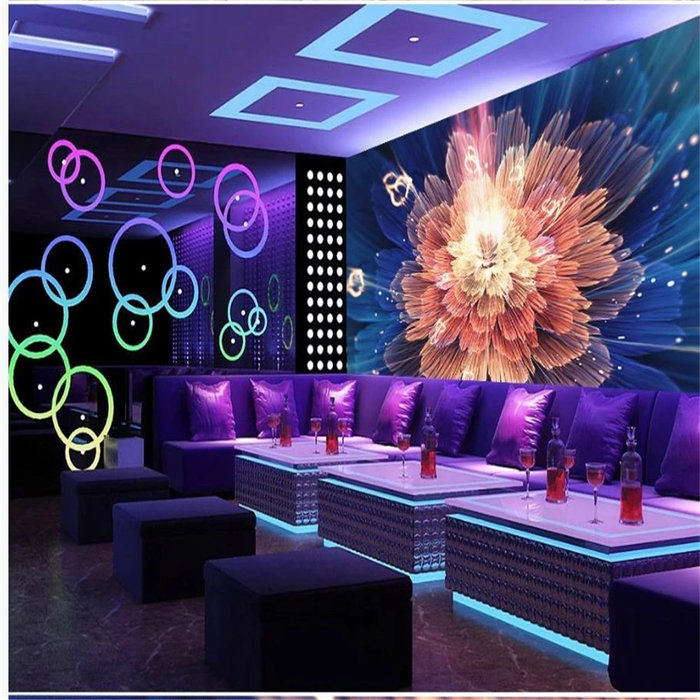 

Custom wallpaper for walls 3 d for living room Large flower wallpapers bar front desk KTV background wall