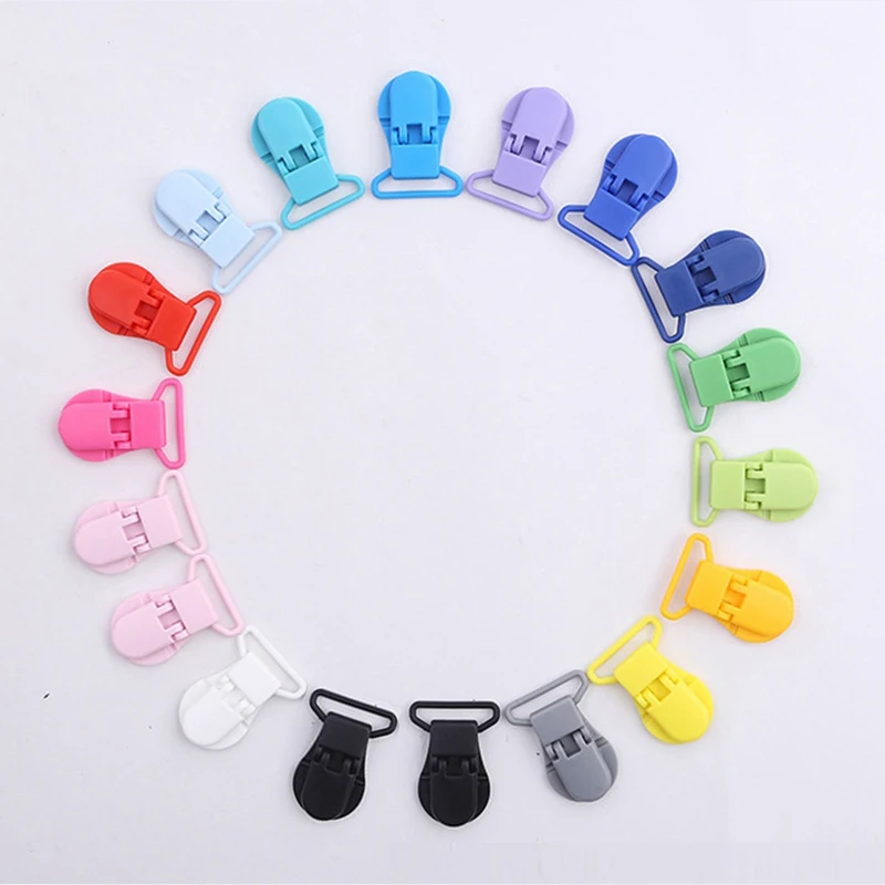 SUTOYUEN 600pcs 25mm D Shape Plastic Dummy Pacifier  Clip Alligator Clip Duckbill clip,Plastic Clamp,Soother Clips