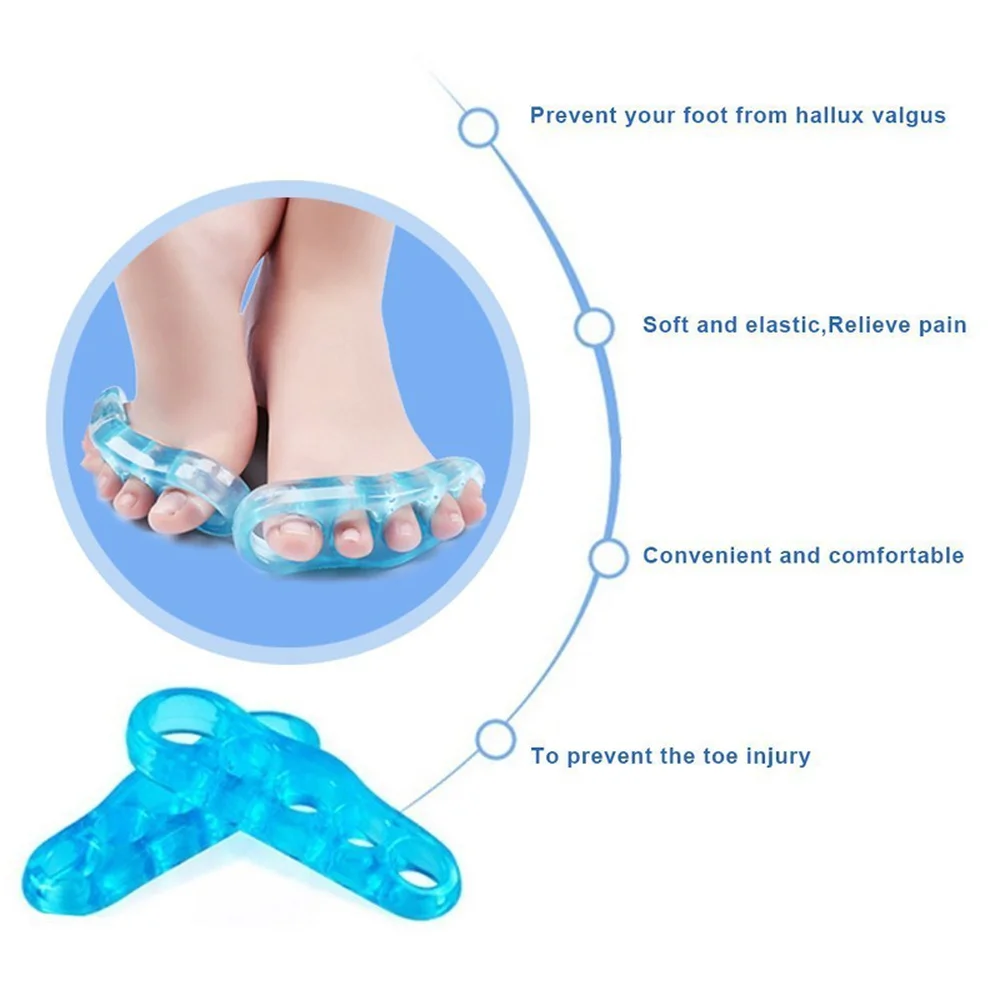 1Pair Toe Separator Gel Hallux Valgus Corrector Silicone Orthopedic Hammer Toe Straightener Spreader Foot Care Tool