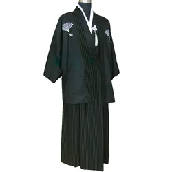 Traditional Japanese Kimono Yukata For Men Fashion Japanese Kimono Long Sleeve Samurai Asian Clothes