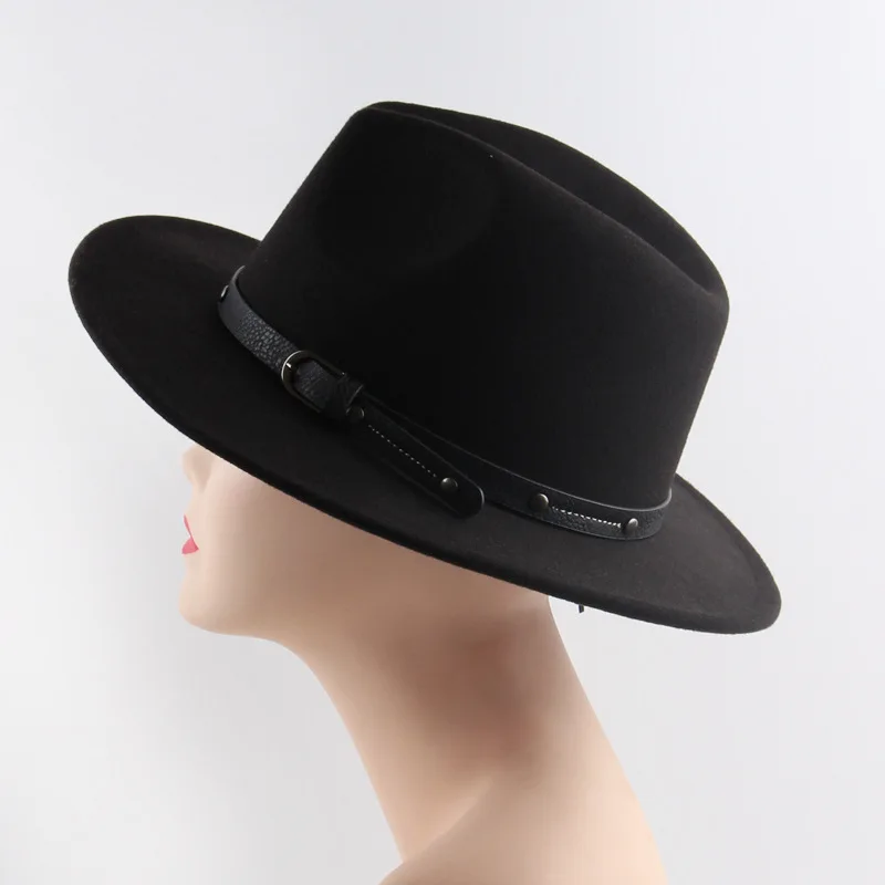 Fedora hat features men\'s hats ladies felt jazz ring buckle accessories Panama Fedora hats шляпаженская