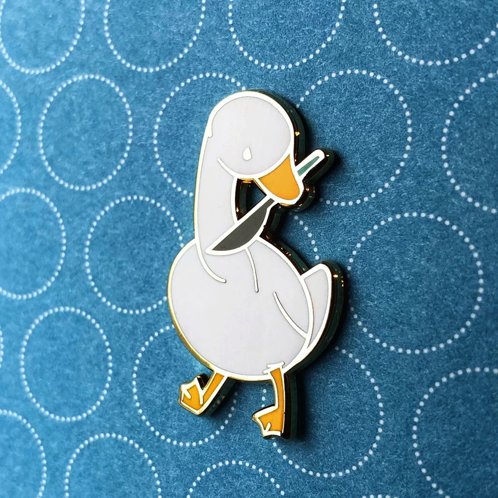 Funny Mischievous Goose Pastel Hard Enamel Pin Killer Gooses Brooch Cartoon Kawaii Animal Badge Fashion Unique Jewelry Gift