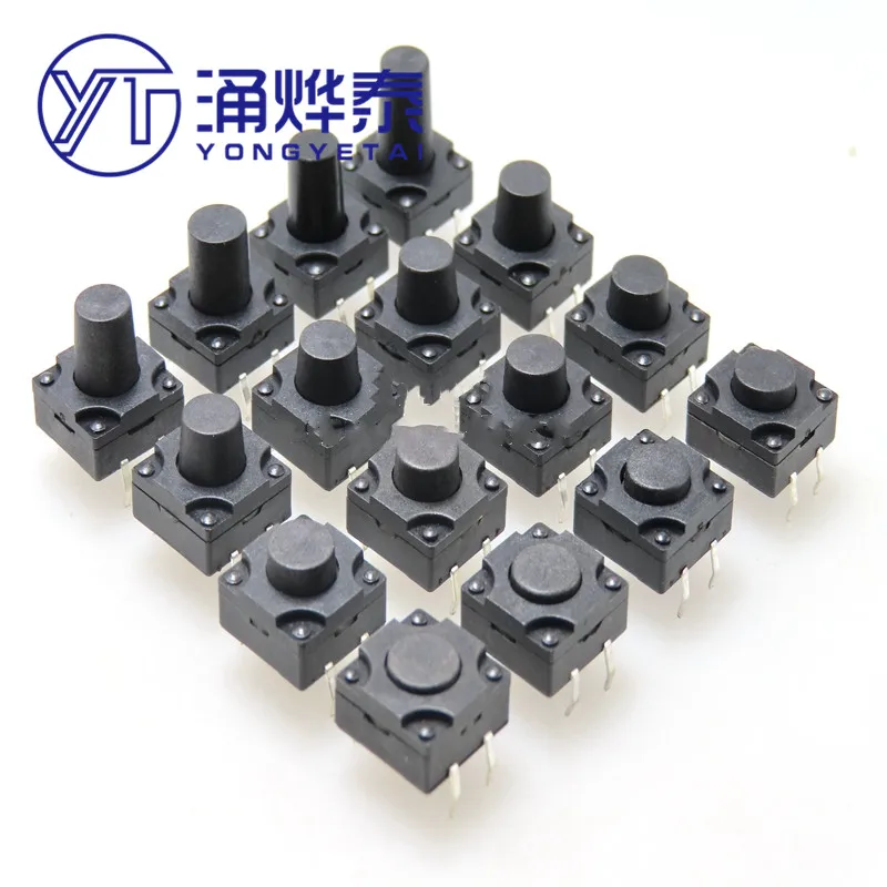 YYT 10PCS Waterproof touch switch inline 12*12*6/7/8/8.5/9/10/12MM soybean milk machine key button