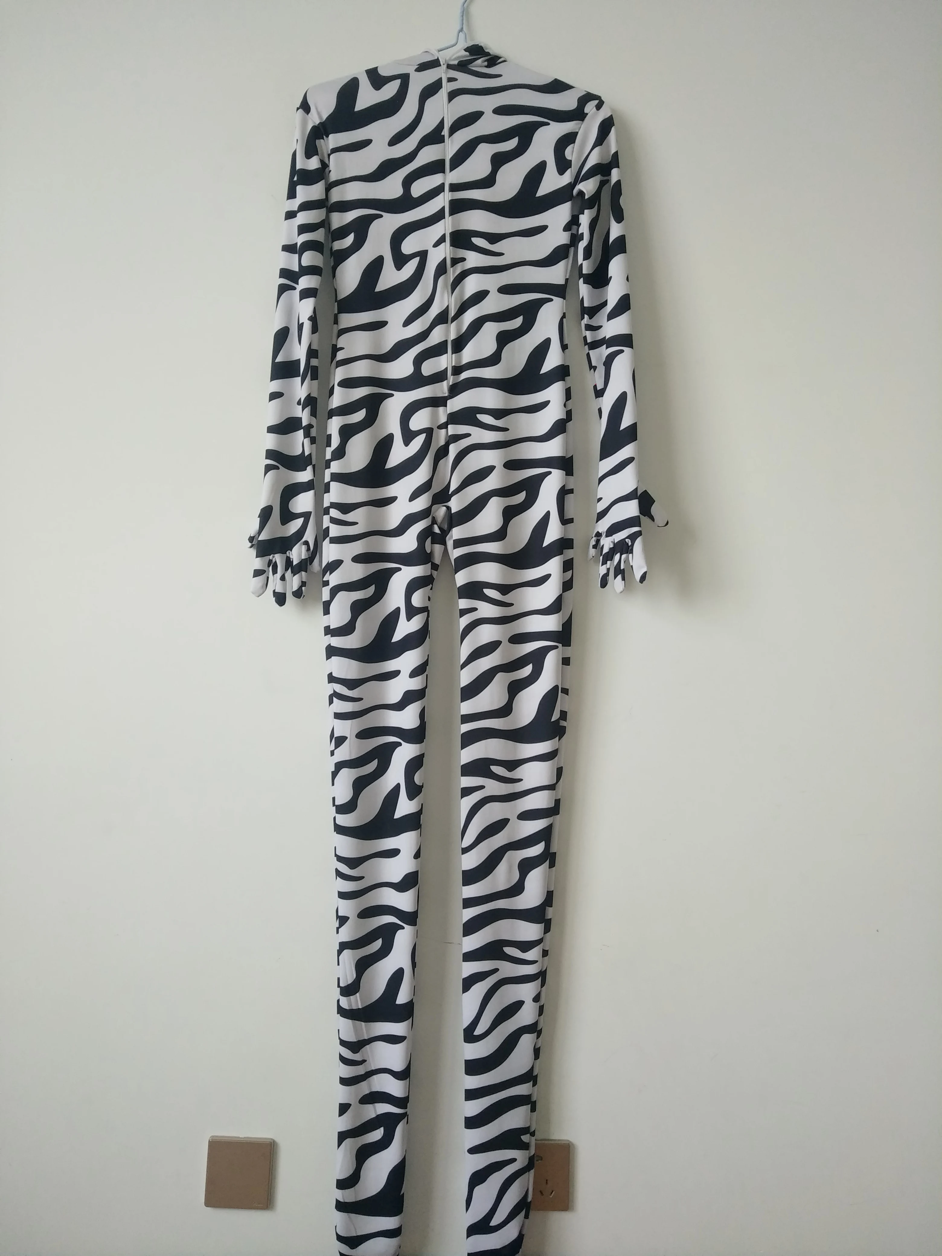 Halloween cosplay tier Zebra muster strumpfhosen overalls voller Bodysuit Zentai Anzüge Phantasie