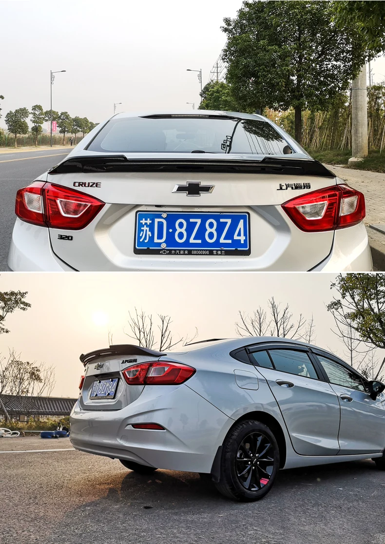 ABS Plastic Red Black White Color Rear Roof Wing Lip Trunk Spoiler With Led Light Car Styling For Chevrolet Cruze 2017 2018 2019