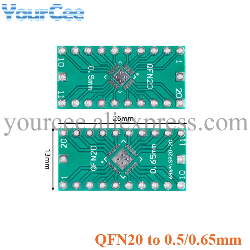 20pcs QFN32 QFN40 QFN20 LGA16 QFN16 Adapter Board Patch SMD to DIP 0.5mm 0.65mm Spacing Transfer PCB