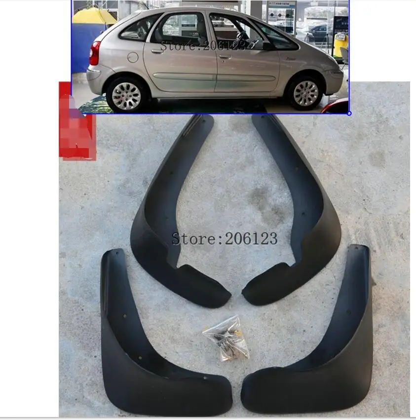 Set Molded Car Mud Flaps For Citroen Xsara Picasso 2000-2012 Mudflaps Splash Guards Mud Flap Mudguards Fender Front Rear 2011