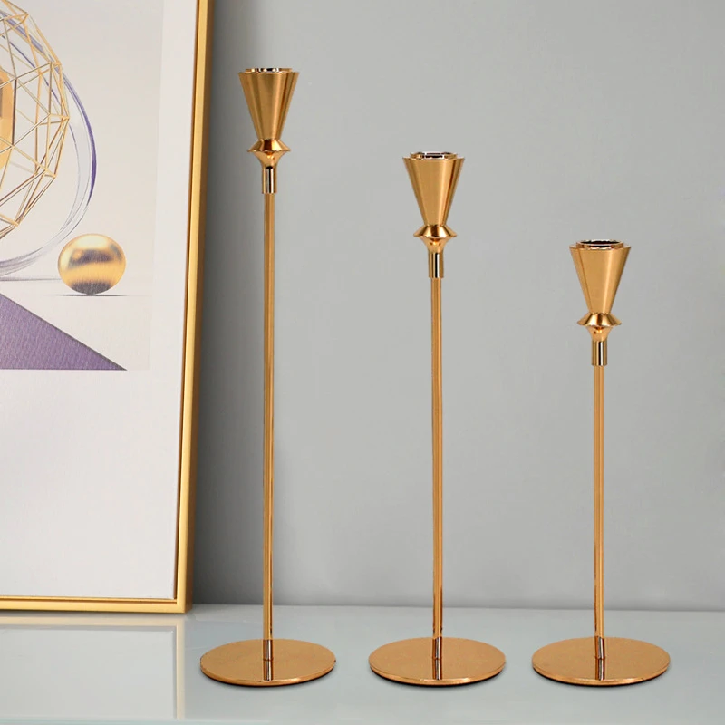 3 Pcs/ Set Candle Holder Simple Matt Wedding Decoration Bar Party Living Room Decoration Home Decoration