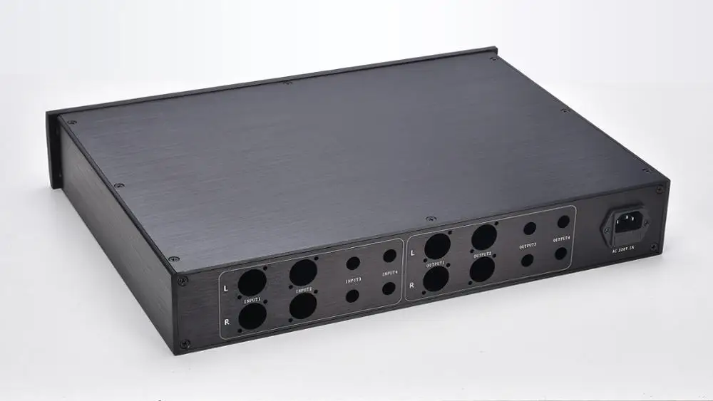 BZ4307 Nero Tutto In Alluminio Preamplificatore Enclosure XLR Pre-amp Caso Amplificatore audio telaio 430 MILLIMETRI * 70MM * 308 MILLIMETRI