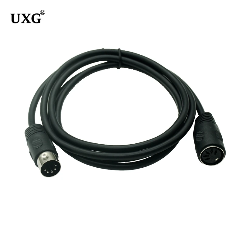 90 Degree MIDI DIN 5PIN Male To Female Cable MIDI 5 Pin DIN Plug Audio Extension Cable Din-5pin M/F Cable Adapter 1m/1.5m