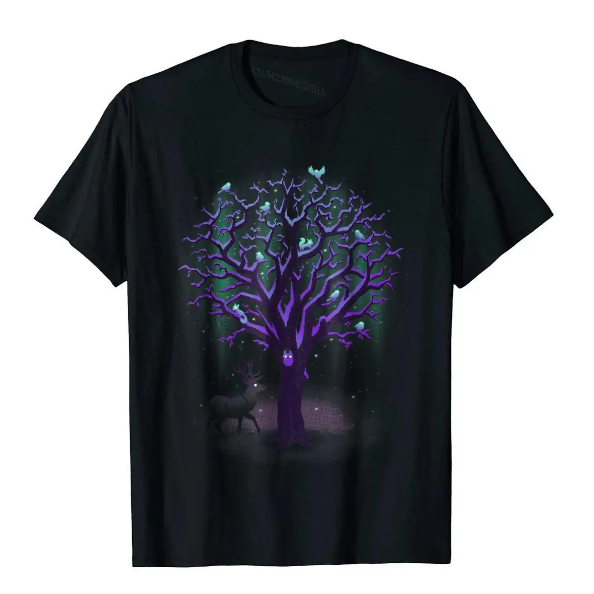 Shirt.Woot Under Northern Lights T-Shirt 3D Style Top T-Shirts Funny Tops & Tees Cotton Men Printed On