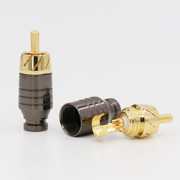 VR015G Pailiccs Copper RCA Plug Gold Plated Audio Video Adapter Connector