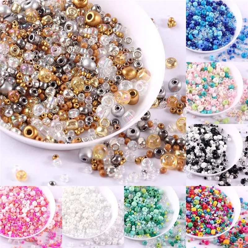 1000pcs Mixed1.5-4mm Glass Beads Colorful Round Spacer SeedBeads Or DIY Jewelry Making Necklace Bracelet Embroidery Accessories