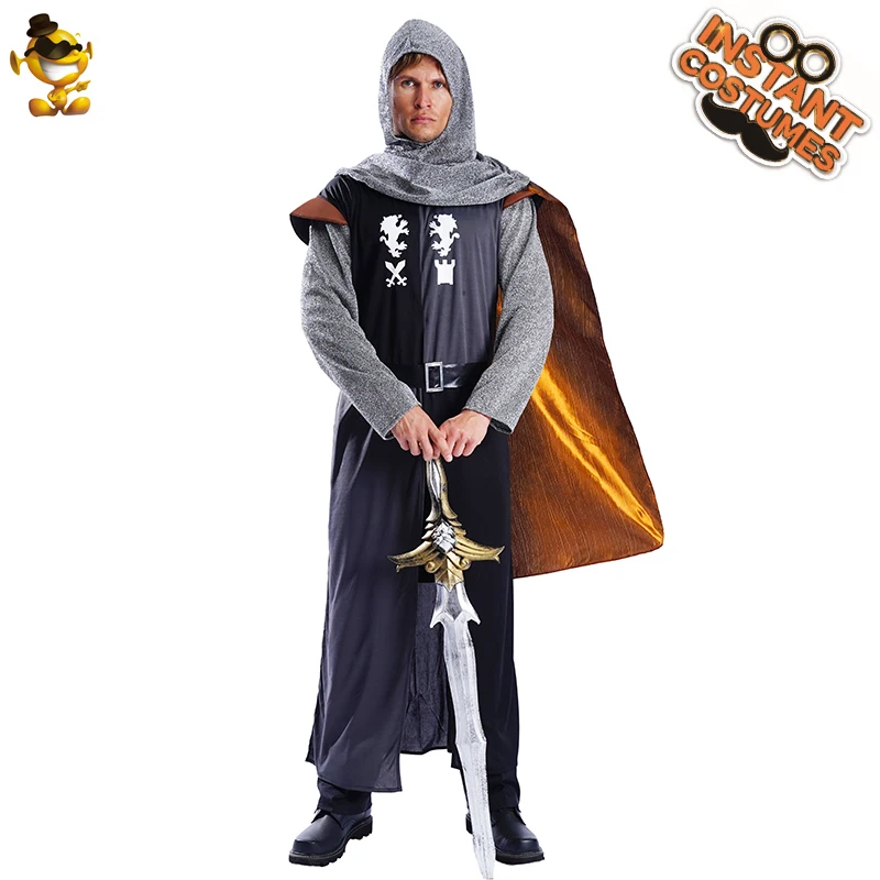 Adult Cool Knight Costume  Party Purim Party Clothing Halloween Cosplay  Warrior Outfits Clothes for Male