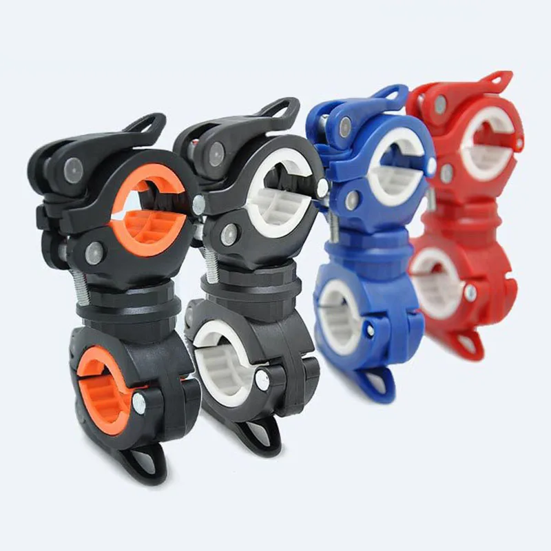 Adjustable Double Cylindrical Clamp Bicycle Light Holder Bracket LED Torch Headlight Clip MTB Cycling Mount Bike Accessories