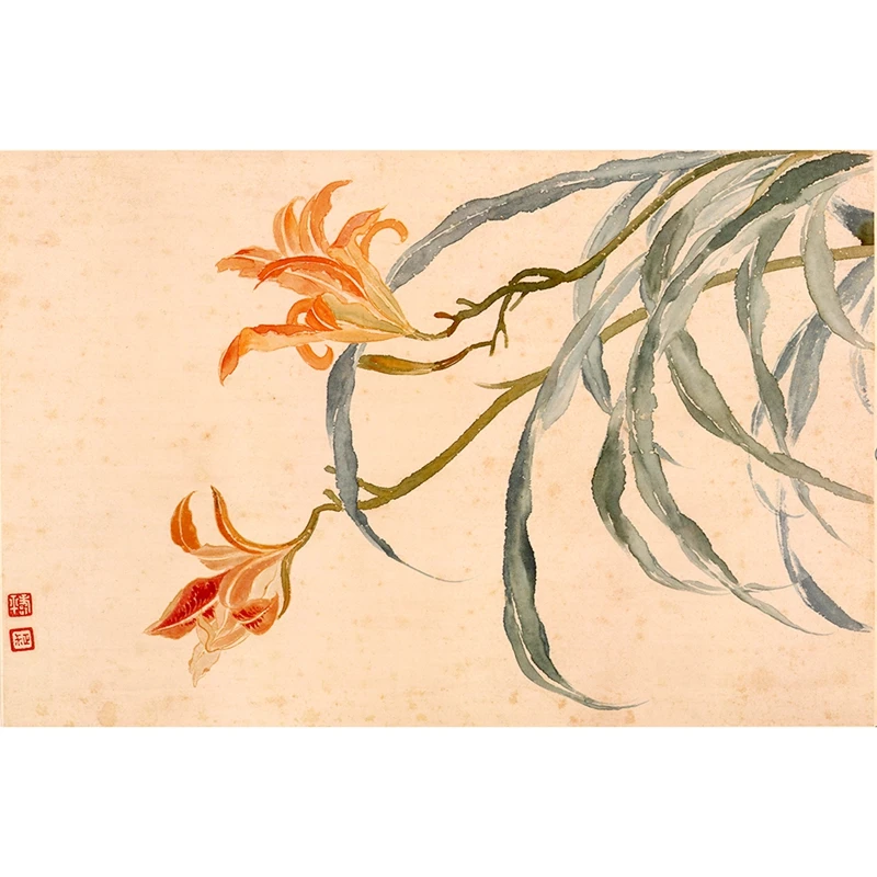 

poster Decorative painting ancient times masterpiece Qing dynasty traditional Chinese flower-and-bird painting full-scale 28X43c