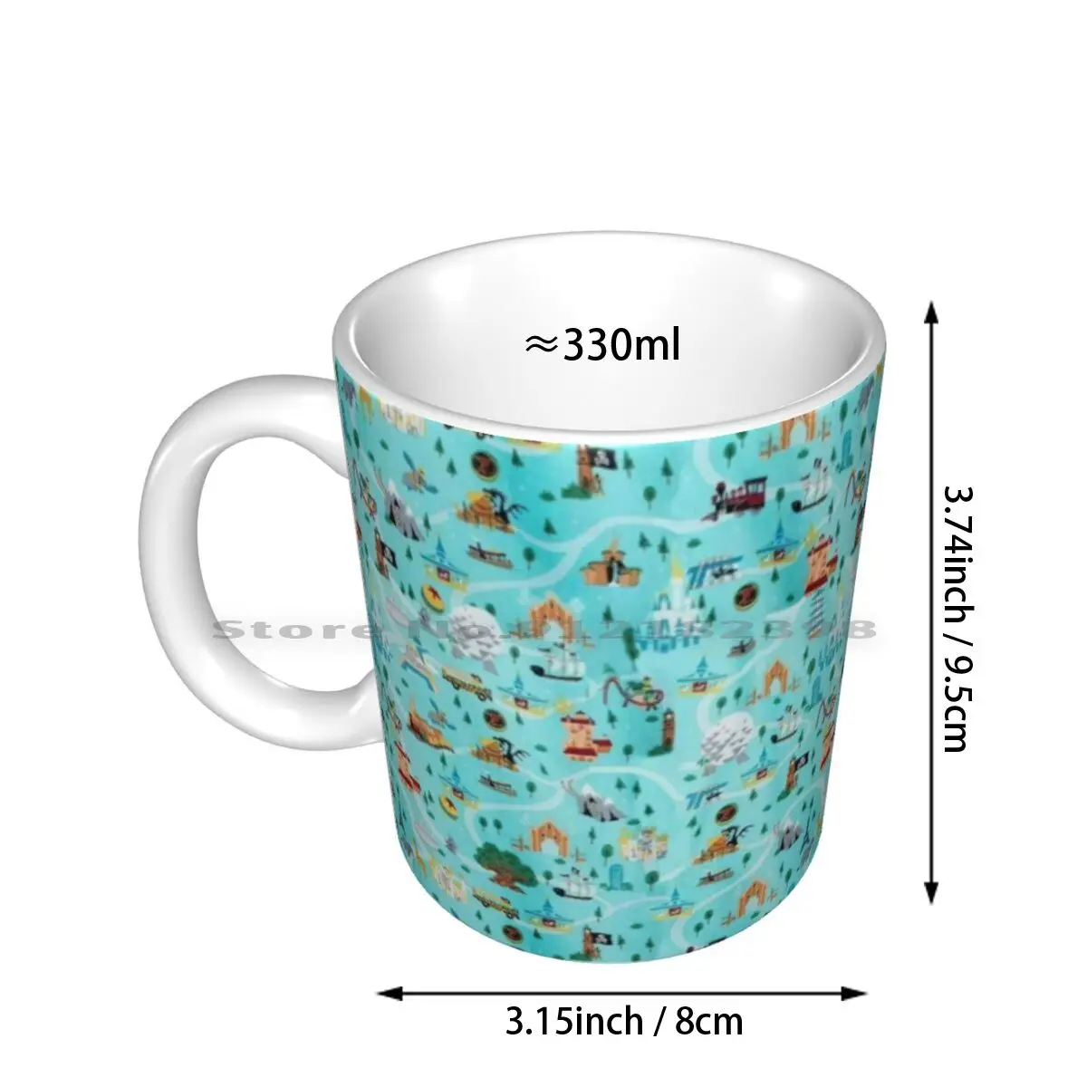 Park Life 2020 Ceramic Mugs Coffee Cups Milk Tea Mug Pixar Animal Kingdom Space Mountain Train Main Street Castle Tower Of