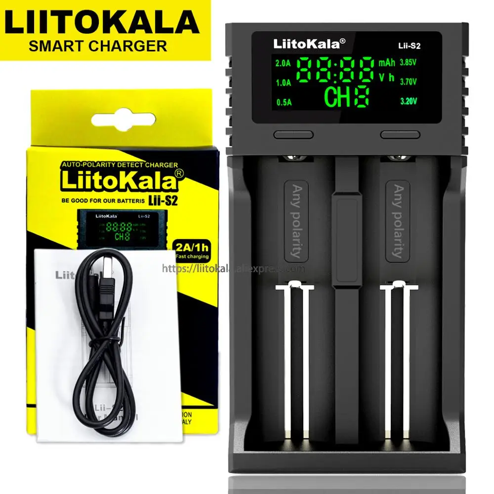 Liitokala Lii-402 Lii-202 100 Lii-S2 Lii-S4 18650 1.2V 3.7V 3.2V 3.85V AA/AAA 26650 16340 NiMH Lithium Battery Charger