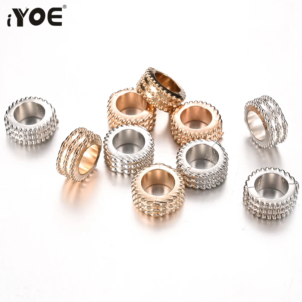 iYOE 50pcs Big Hole Plastic Wheel Spacer Beads Mix Loose CCB Beads For DIY Making Bracelet Jewelry Findings