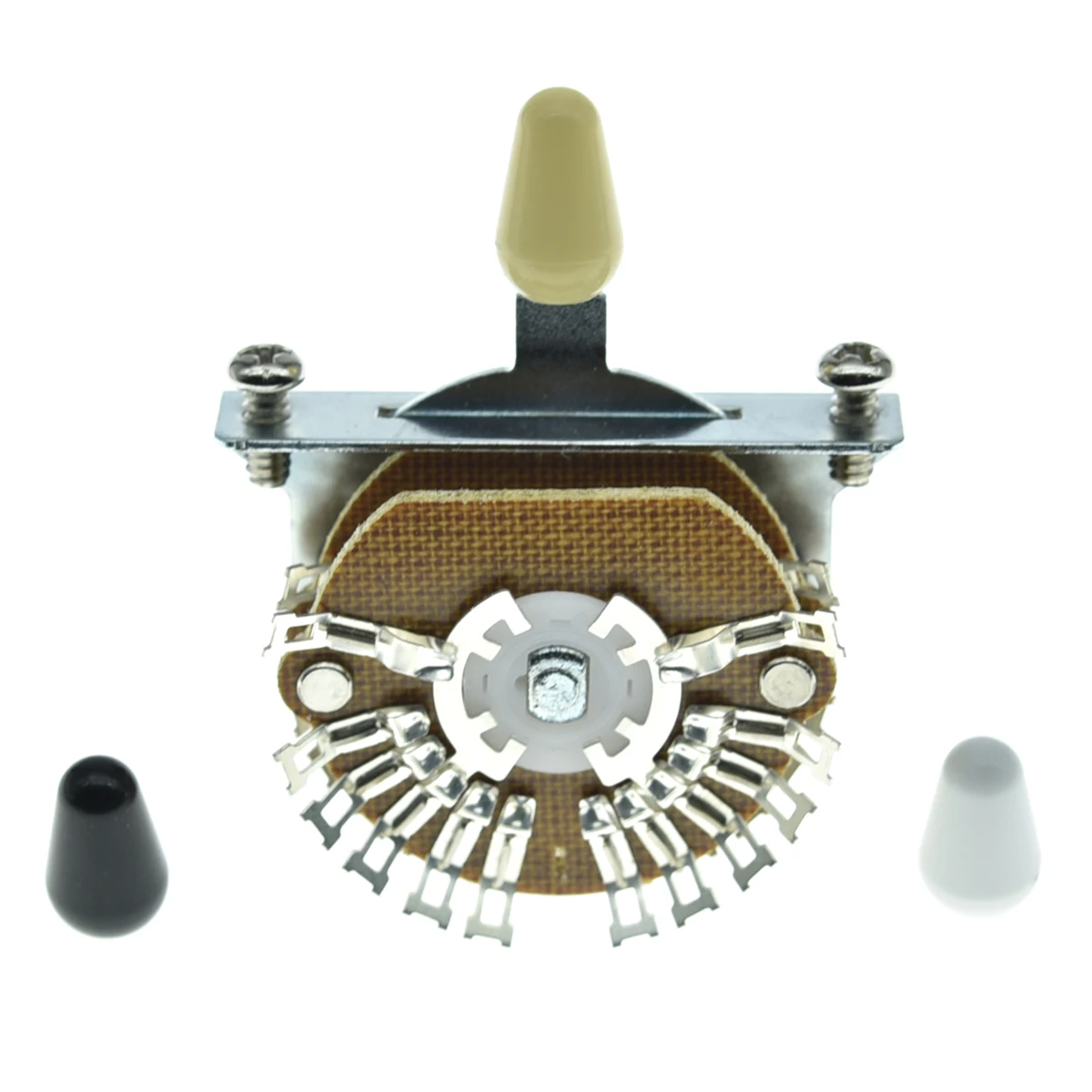 KAISH Guitar 5-way Super Switch Pickup Selector Super Switch 4-Pole Double Wafer for Strat/Tele Guitars w/ Black/Ivory/White Tip