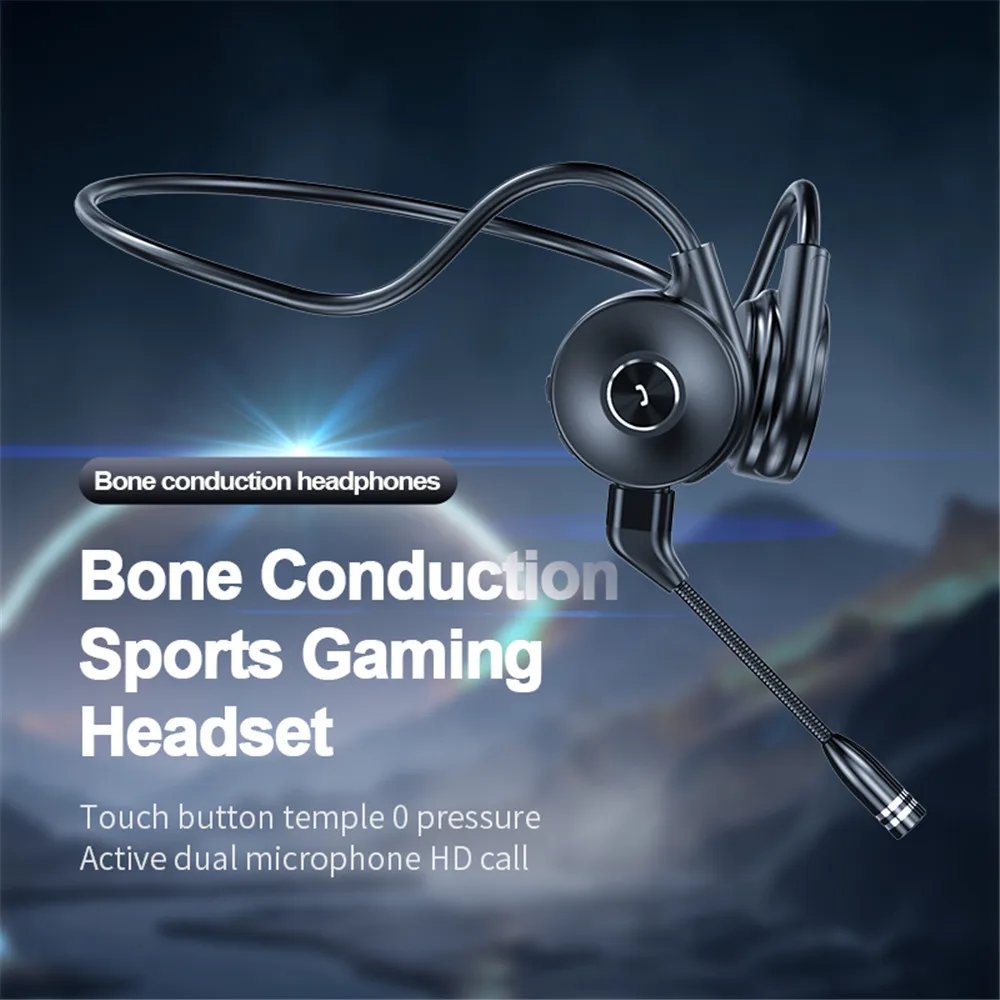 Kebidumei Lage Latency Gaming Headset Beengeleiding Bluetooth Oortelefoon Sport Running Waterdichte Draadloze Bluetooth Hoofdtelefoon