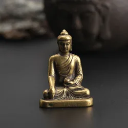 Copper Sakyamuni Buddha Miniature Figurine Home Decor Statue Brass Sculpture Office Desktop Decoration Car Ornaments Accessories