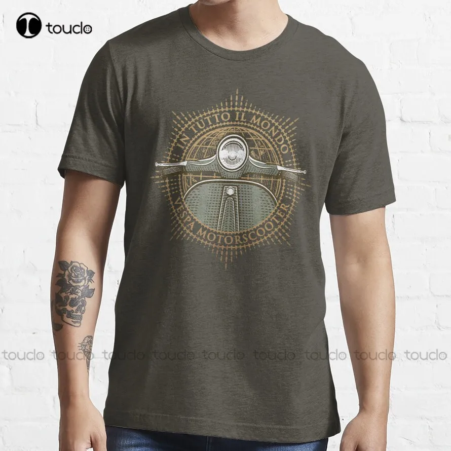 Vespa - In Tutto Il Mondo (Gold) T-Shirt Graphic Tshirts For Men Custom Aldult Teen Unisex Digital Printing Tee Shirt Xs-5Xl