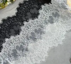 23 cm di larghezza Maglia bilaterale ciglia tessuto di pizzo fai da te velo da sposa gonna accessori lunghi 3 metri