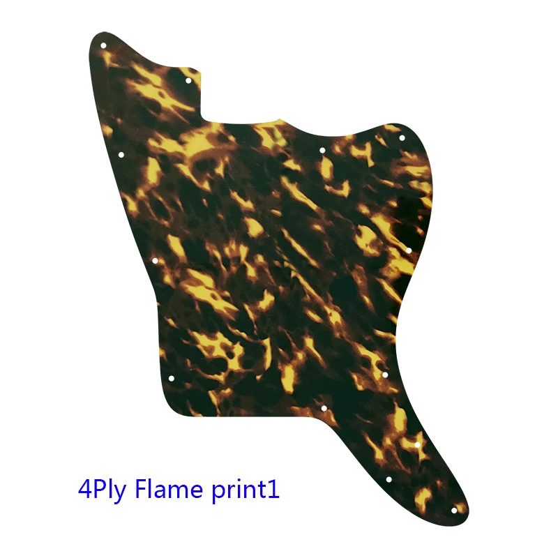 Pleroo Custom Guitar Parts - For US Jazzmaster Style Blank With Fixed Screw Holes Guitar Pickguard Replacement Flame Pattern