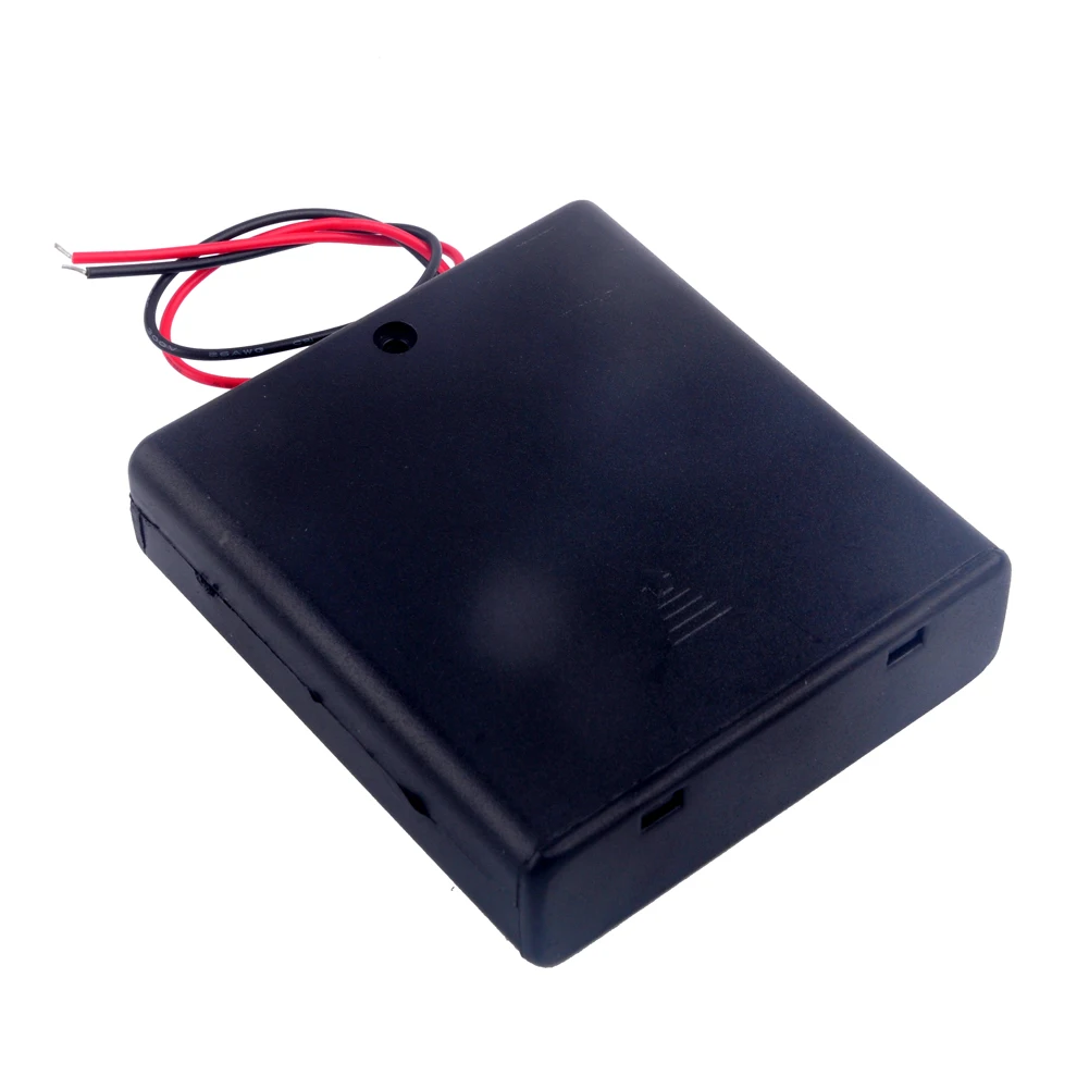 20 шт., 4 слота, чехол для батарейки AAA, чехол-держатель с проводами переключателя для 4 батарей AAA, 4-элементный аккумуляторный ящик