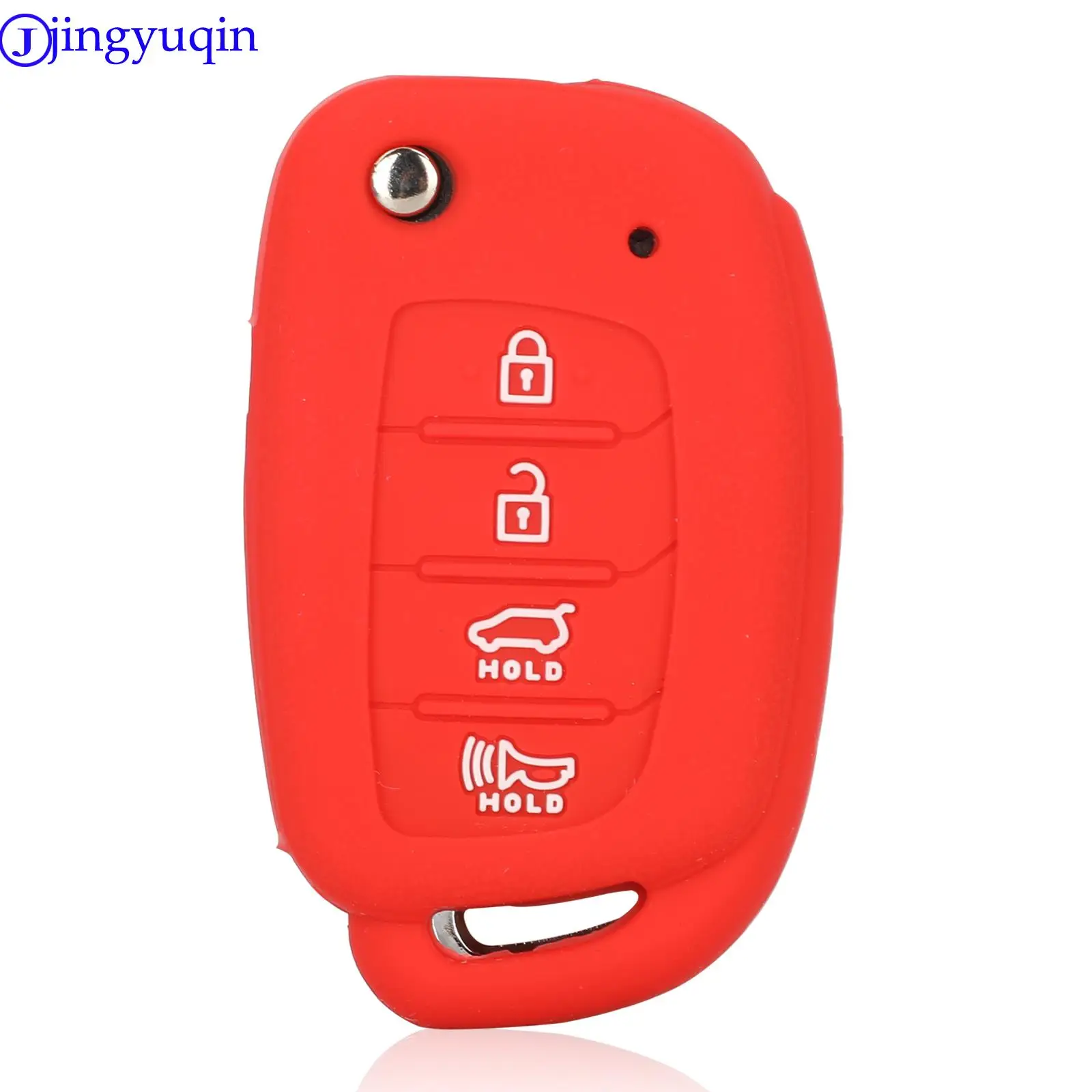 jingyuqin Silicone Remote Car Key Shell Case For Hyundai Solaris ix35 ix45 ELANTRA Santa Fe HB20 Verna 4 Buttons