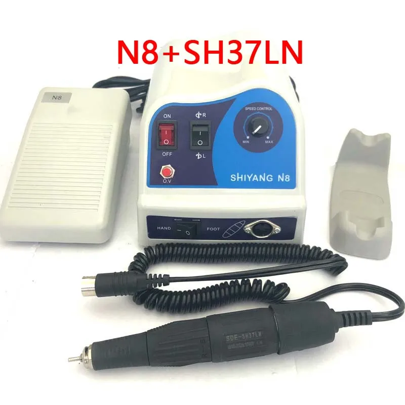 Dental Lab Polishing Polisher Micromotor SHIYANG N8 Machine White w/45k 45000rpm Handpiece SDE-SH37LN SH37L M45 2.35MM