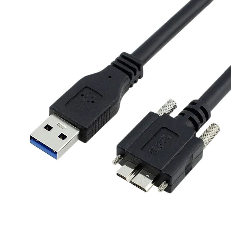 Industrial Camera Wire 3.0AM to MicroB USB 3.0 Cable High Quality Male to Male With Locking Screws 0.6m 1m 1.5m 3m 5m Wire