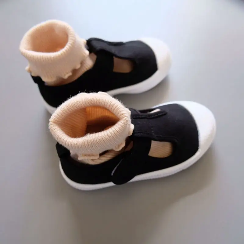 Spring Summer Children Canvas Shoes Baby Nursery Kids Indoor White Shoes Boys Girls Lightweight Soft Non-slip Casual Sneakers