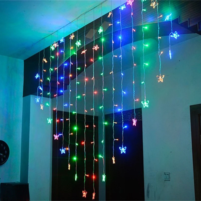 2m Led Curtain String Light Garland Romantic Fairy Light Garden Party Lights Outdoor Deco Wedding Christmas Decoration for Home