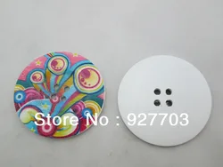 10pcs Big Flower Floral Colourful Wood Buttons Sewing Diy Craft Embellishments 20 X 50mm