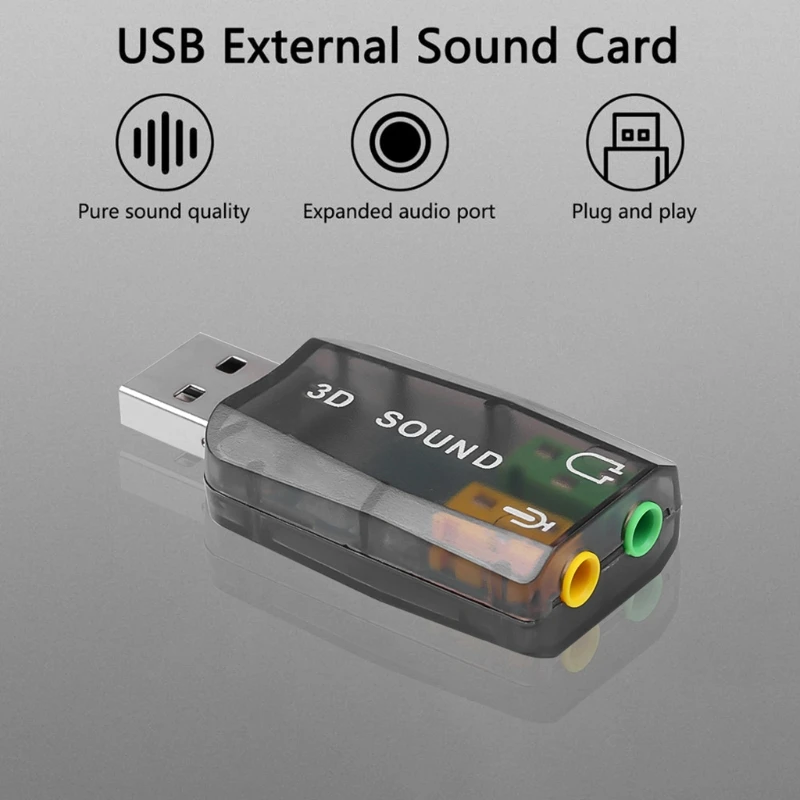 Usb 5.1 Sound Card CM108 External Independent Sound Card Drive-free Plug and Play