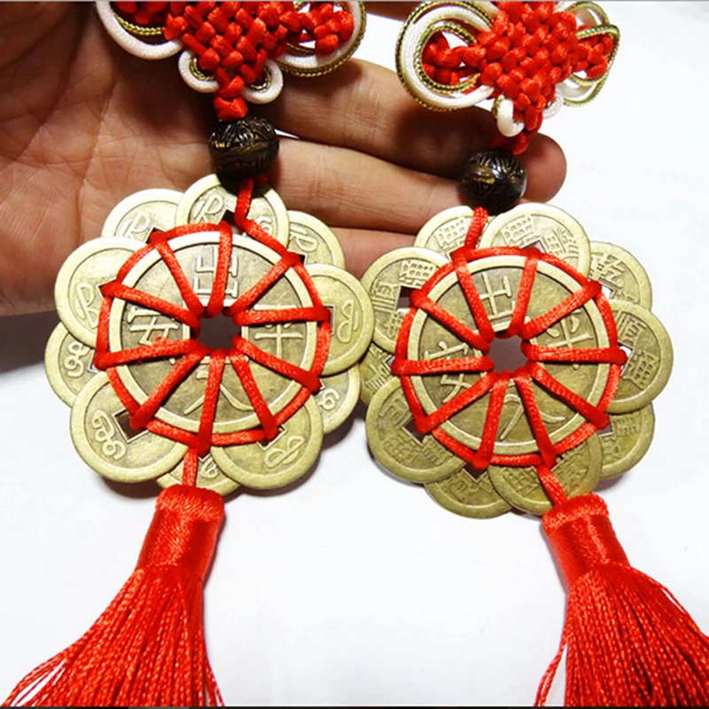 Feng Shui Mystic Knot 10 Chinese Lucky Coins Cures Home Career Health Wealth