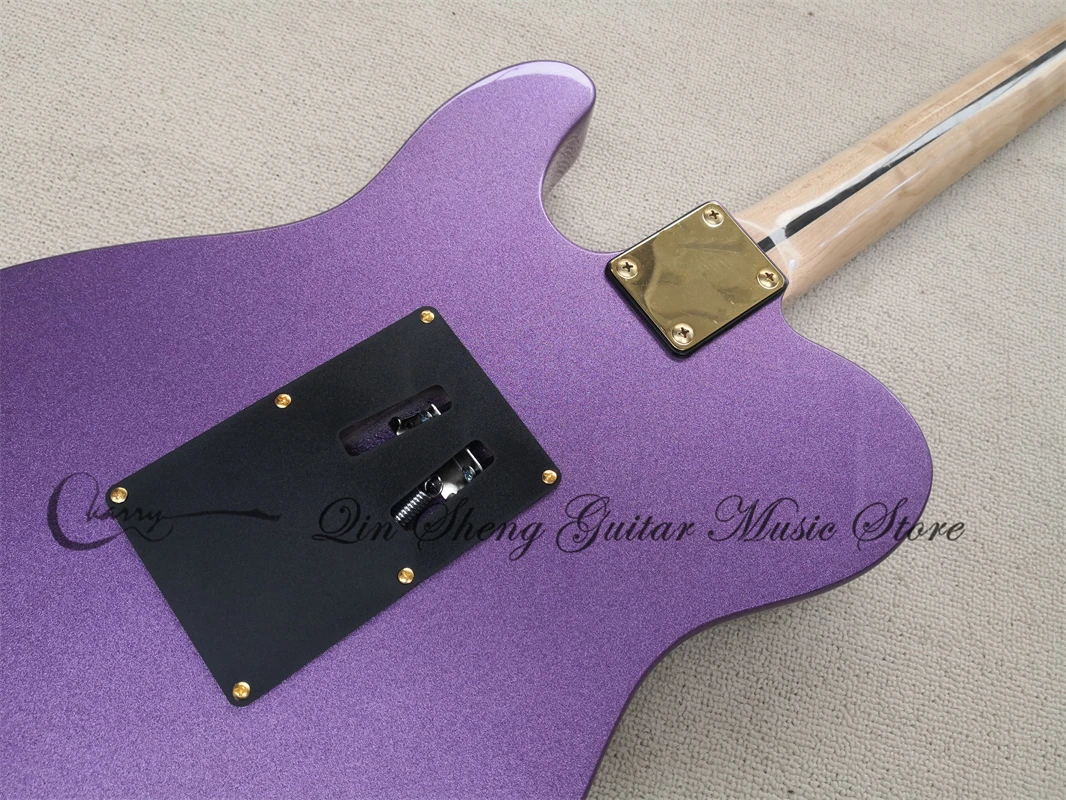 Order booking 6 strings tel electric guitar, metal purple guitar,,tremolo bridge  SH pickups,Gold buttons,