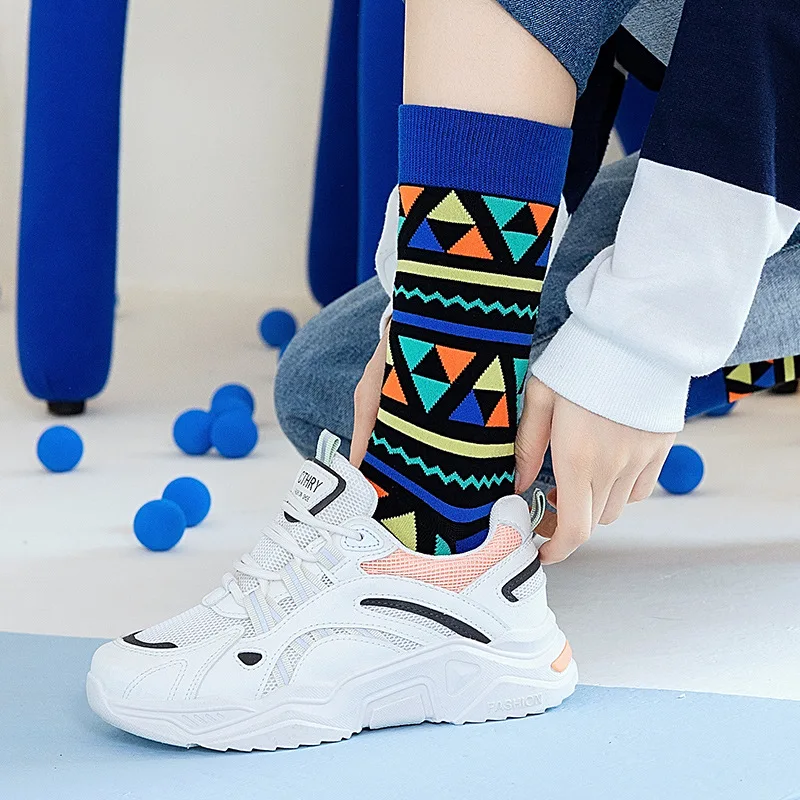 Calcetines deportivos de algodón peinado para hombre y mujer, medias divertidas y coloridas de estilo Hip Hop, estilo Harajuku, de alta calidad, a