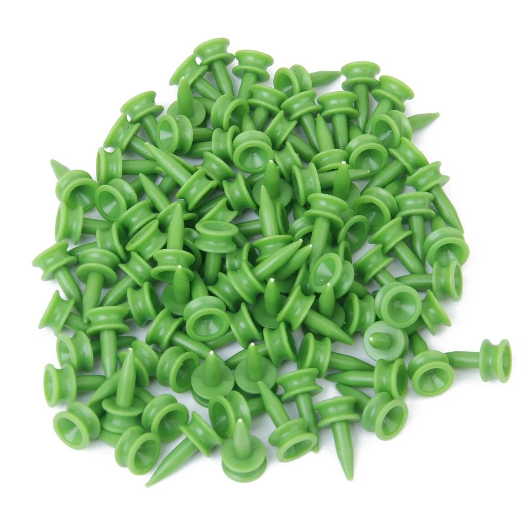 100pcs 23mm Professional Small Green Plastic Golf Tee Step Castles Tees Golfer Golf Tees Replacement Clubs Equipment Golfer Gift