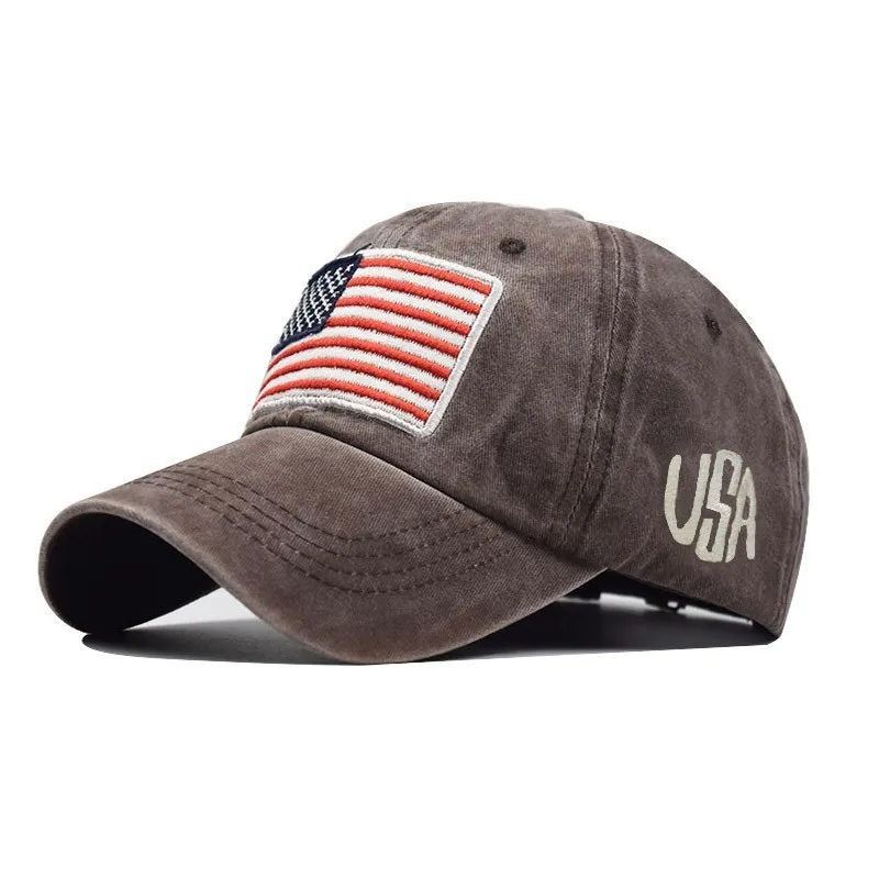 Men Cotton Baseball Cap Men Women Tactical Army Military Dad Hat USA American Flag US Unisex Hip Hop Hats Outdoor Sport Caps