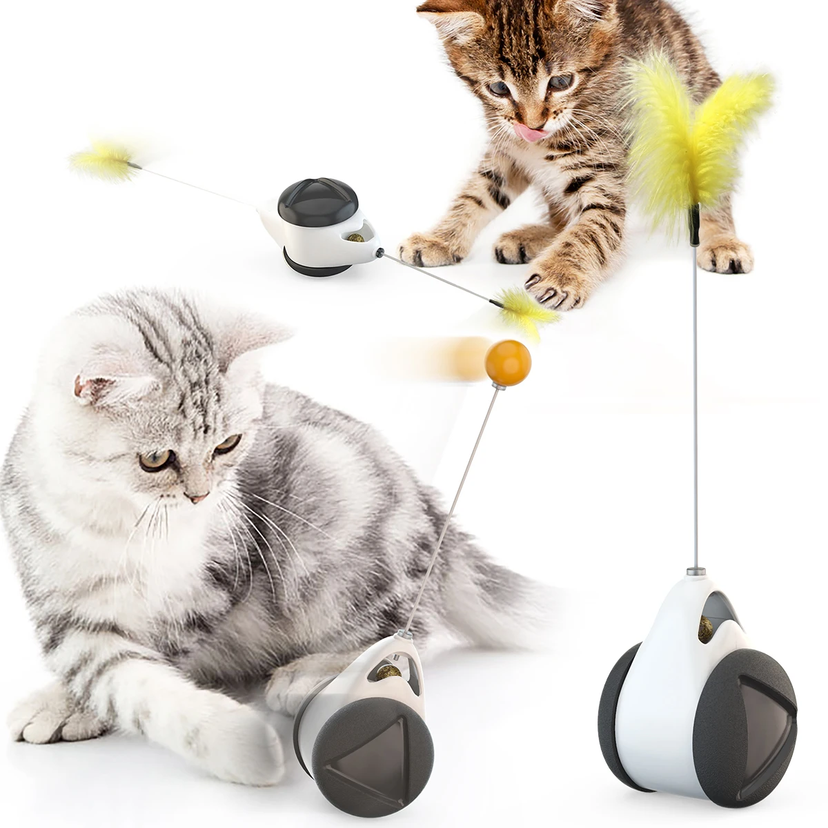 Tumbler Swing Toys for Cats,Kitten Interactive Balance Car Cat Chasing Toy,Tumbler Cat Toys,Balance Cat Toy