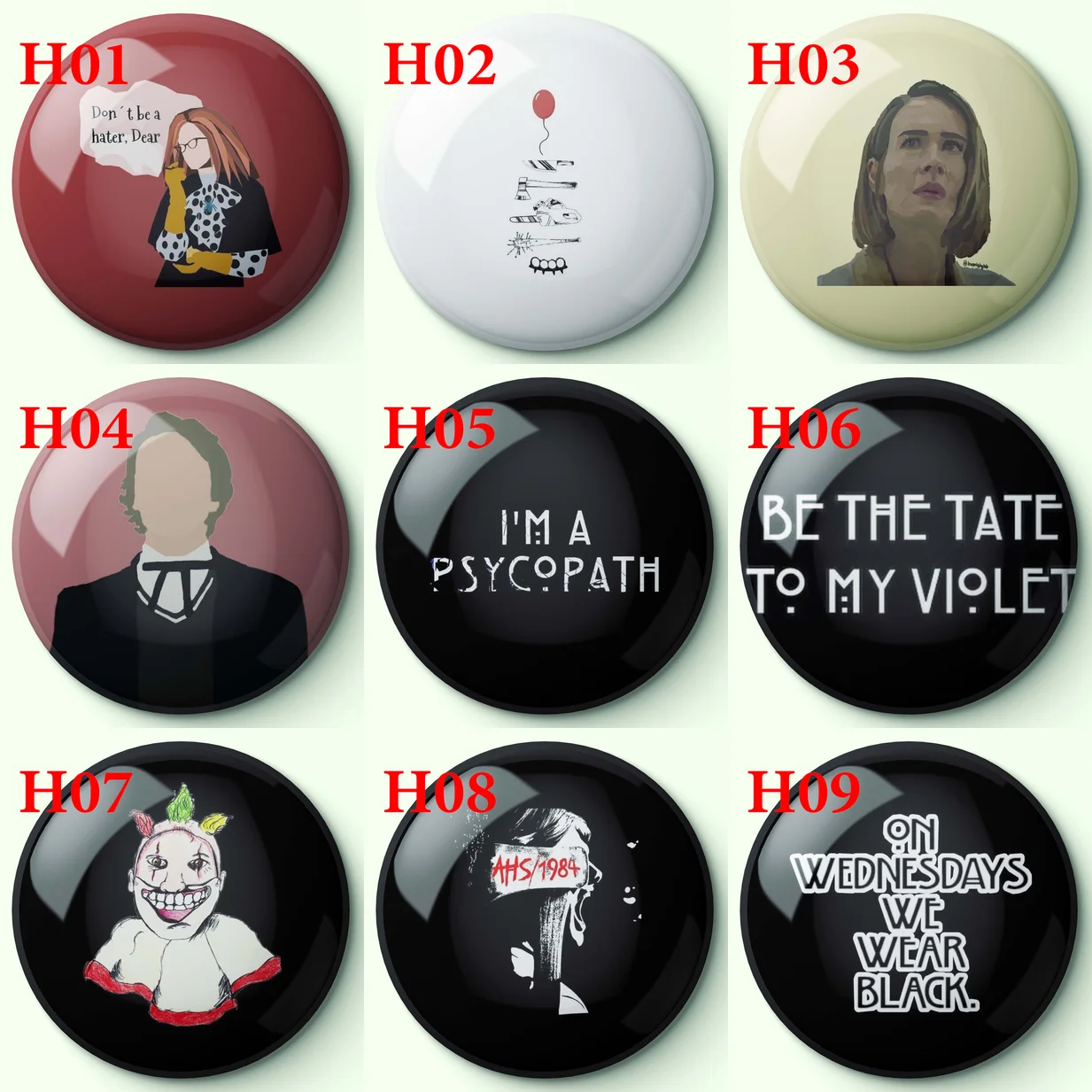 American Horror Story Soft Enamel Pin Hat Gift Metal Cute Brooch Jewelry Creative Lover Women Fashion Decor Funny Cartoon