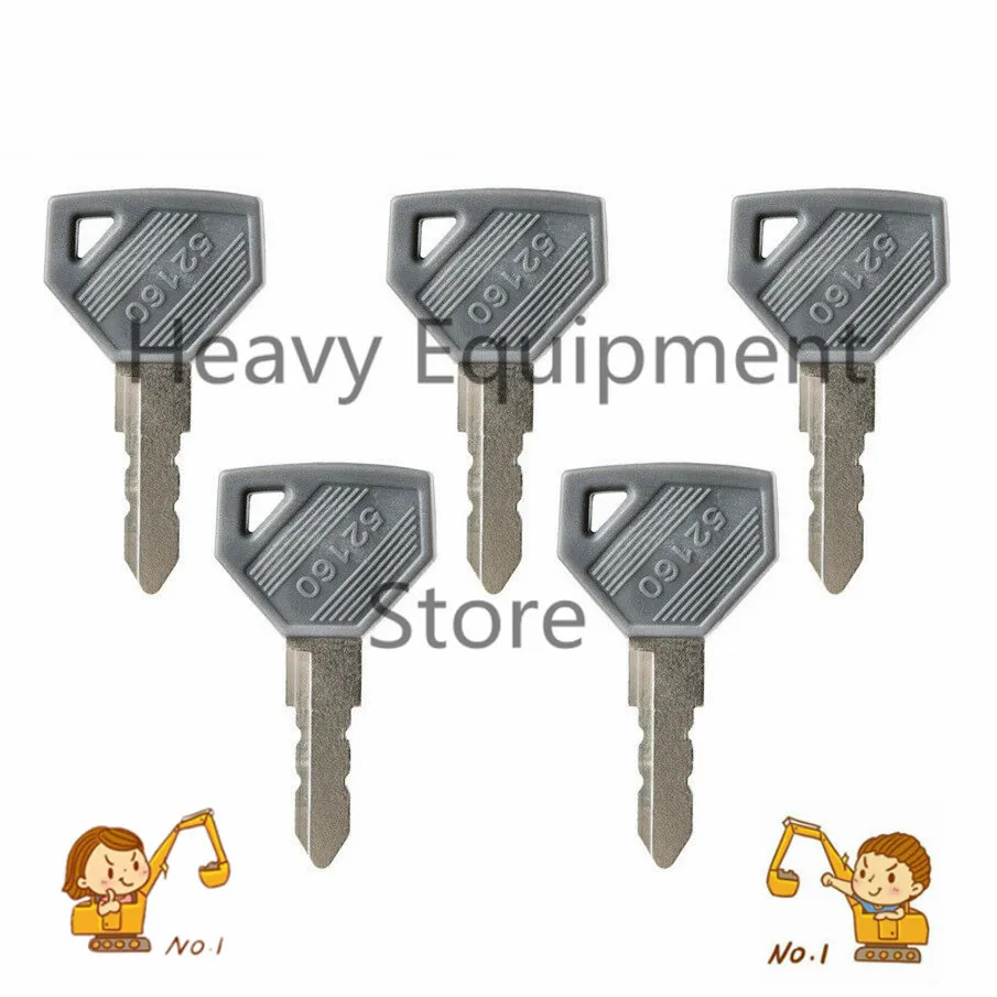 5 PCS Key For Yanmar John Deere JD Tractor Ignition  194155-52160 198360-52160 198162-52150 EX450 EX2900 EX3200